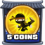 5 coins collected