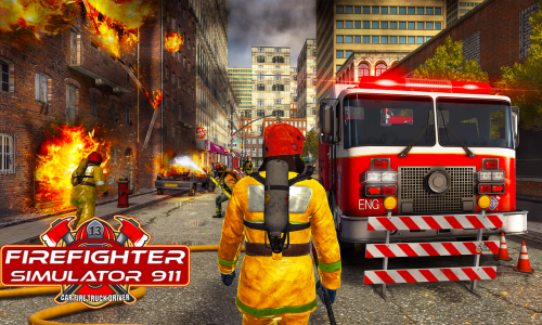 Firefighter Simulator 911 : Car Fire Truck Driver